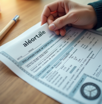 Main tenant une carte grise voiture sur un bureau lumineux