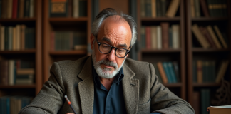 Concepts clés de Pierre Bourdieu : décryptage et analyse approfondis Chercheur français en tweed annotant un livre ancien dans un bureau