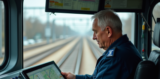 Comment anticiper un Unscheduled interchange ? Conducteur de train dans la cabine urbaine moderne