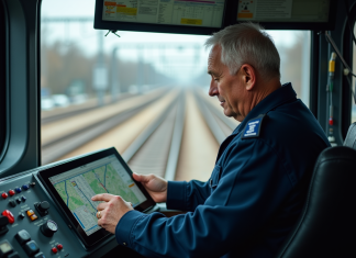 Comment anticiper un Unscheduled interchange ? Conducteur de train dans la cabine urbaine moderne