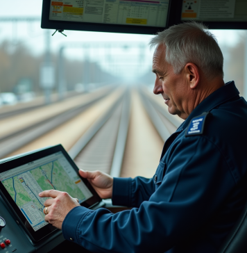 Comment anticiper un Unscheduled interchange ? Conducteur de train dans la cabine urbaine moderne