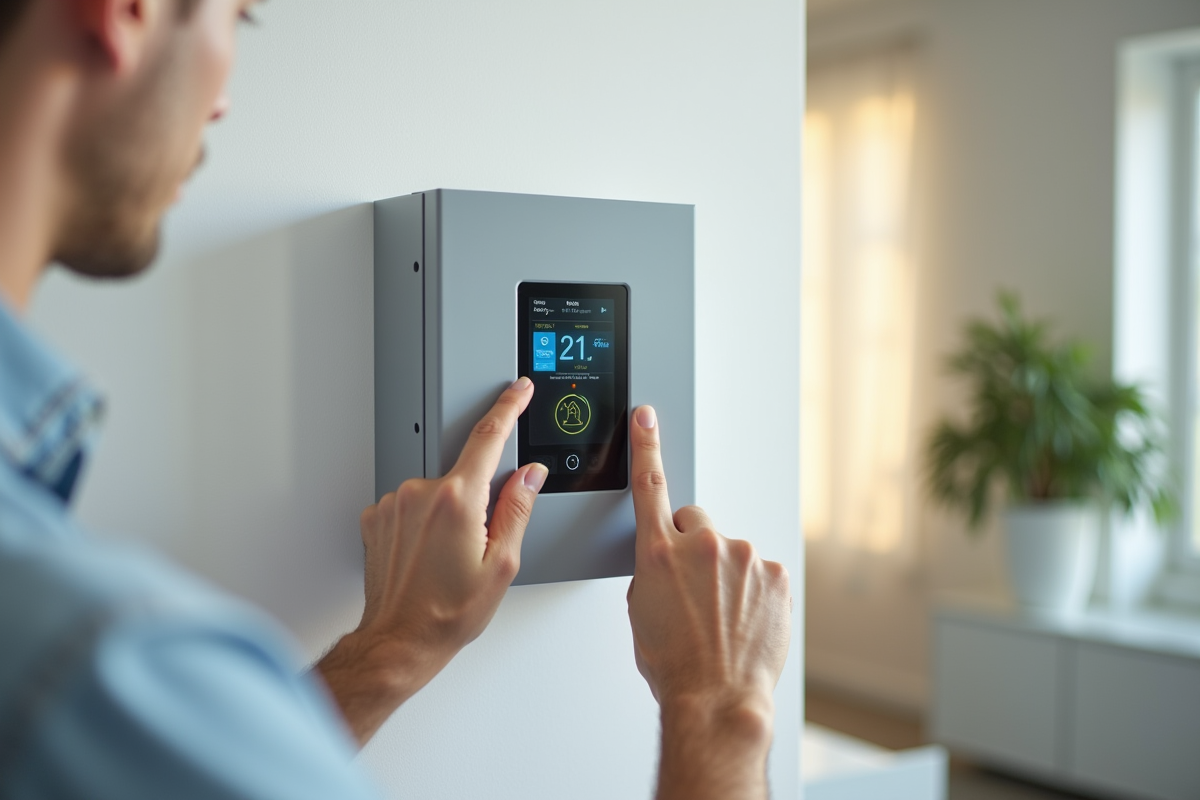 Mains connectant une batterie domestique au système de gestion d énergie