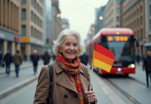 Pays respectueux : quel est le plus exemplaire en 2025 ? Femme âgée souriante avec drapeau dans la ville