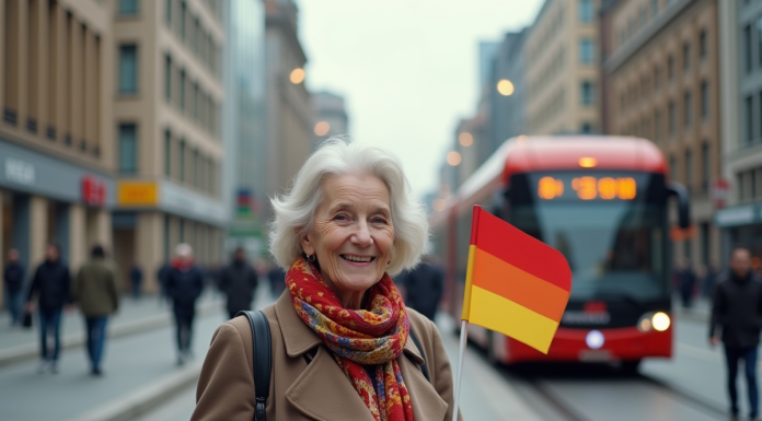 Pays respectueux : quel est le plus exemplaire en 2025 ? Femme âgée souriante avec drapeau dans la ville