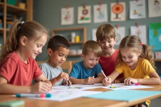 Enfants s'amusant lors d'activités dans un centre de loisirs