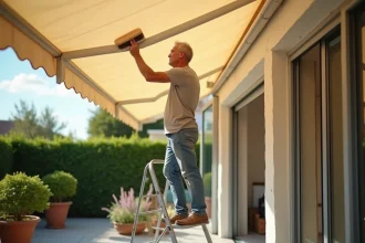 store banne propre après un nettoyage efficace