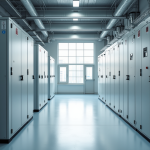 Installation moderne de batteries lithium-ion pour stockage d énergie