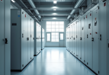 Installation moderne de batteries lithium-ion pour stockage d énergie