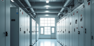 Installation moderne de batteries lithium-ion pour stockage d énergie