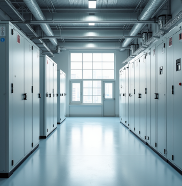 Installation moderne de batteries lithium-ion pour stockage d énergie