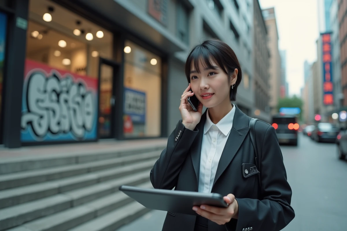 Jeune journaliste confiante enregistrant un m&eacute;mo vocal