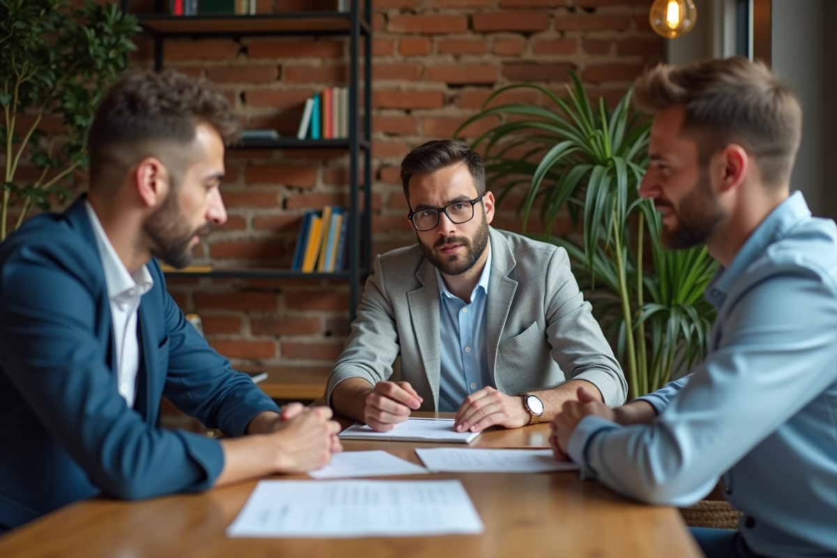 Groupe de jeunes entrepreneurs discutant lors d