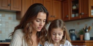 Aides pour maman solo : comment bénéficier des soutiens financiers ? Maman et fille examinent des papiers dans la cuisine